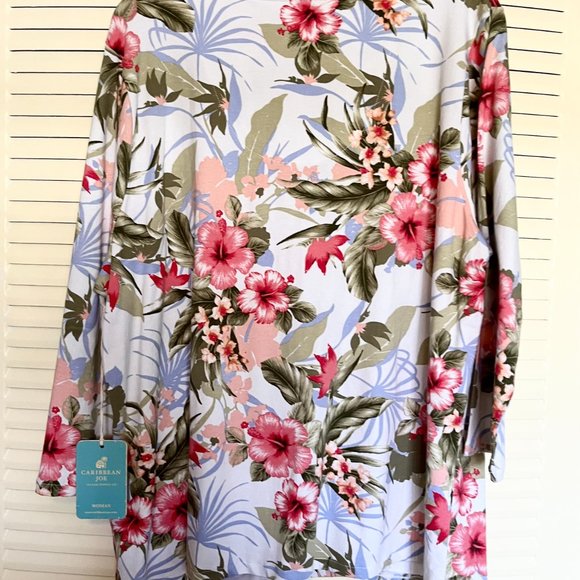 “NWT” Caribbean Joe Tropical ¾ Length Sleeve Shirt Size 2X - Picture 6 of 7